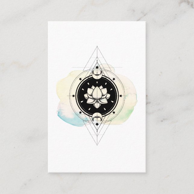 *~* spielt heiliges Symbol Mond-Lotuss zum Nirwana Visitenkarte (Vorderseite)