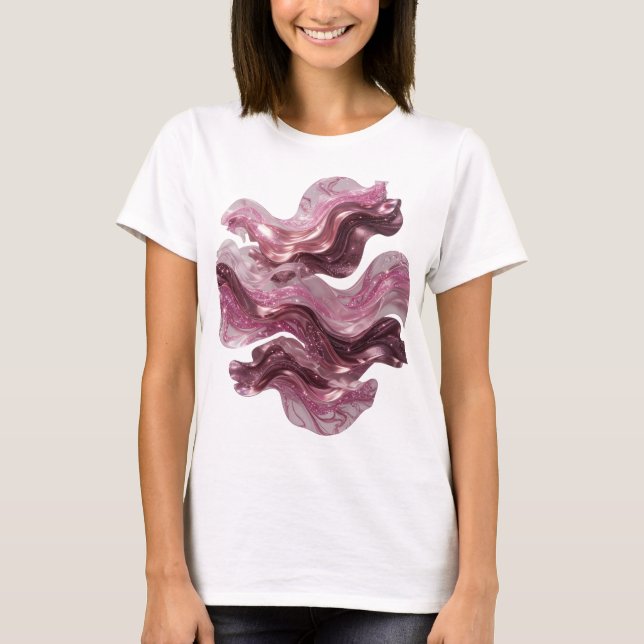 Spielt Silbernes ABSTRACTES KUNST Custom Tee (Vorderseite)