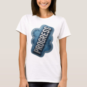 Spielt Silbernes PROGRESS Statement Design T-Shirt