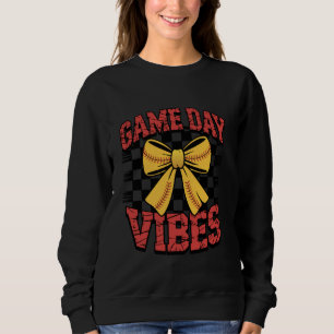 Spieltag Stimmung Coquette Bogen Softball Mama Mut Sweatshirt