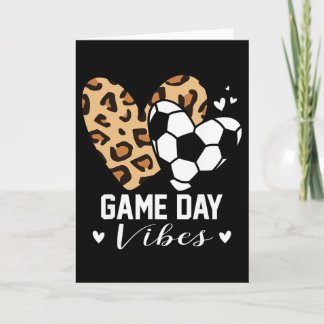 Spieltags-Vibes Lustige Fußballmutter Leopard Herz Karte