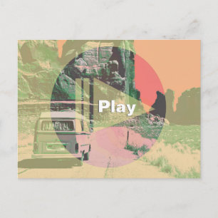 Spieltaste über Ihrem Foto Postkarte