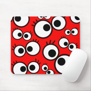 Spieltötende rote Google-Augen-Muster Mousepad