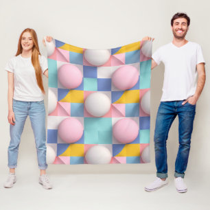 Spielvolle 3D-Pastelspheren und geometrisches Must Fleecedecke