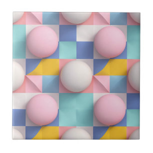 Spielvolle 3D-Pastelspheren und geometrisches Must Fliese