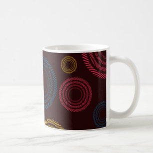 Spielvolle, farbenfrohe, trendige, cool gestreifte kaffeetasse