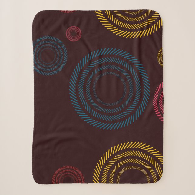 Spielvolle, farbenfrohe, trendige, cool gestreifte sherpadecke (Vorderseite)