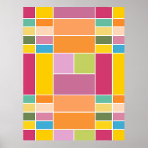 Spielvolle geometrische Blöcke für die Springtime Poster