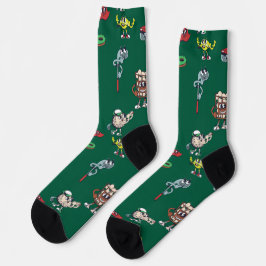 Spielvolle Golfcharaktere für Sportliebhaber Socken