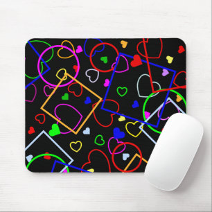 Spielvolle und glückliche Farben auf schwarzen Mou Mousepad