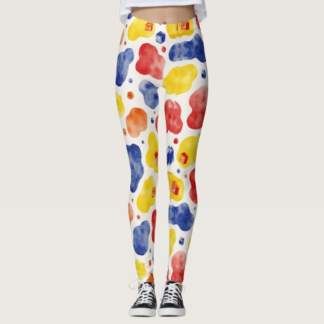 Spielvolles Chunky Irregulary Camouflage Pattern Leggings (Vorderseite)