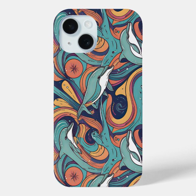 Spielvolles Delphinmuster - Ocean Inspiriert Desig Case-Mate iPhone Hülle (Rückseite)