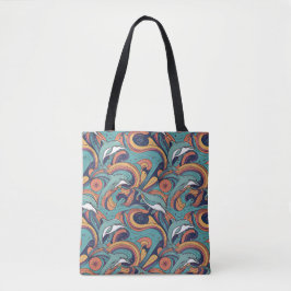 Spielvolles Delphinmuster - Ocean Inspiriert Desig Tasche