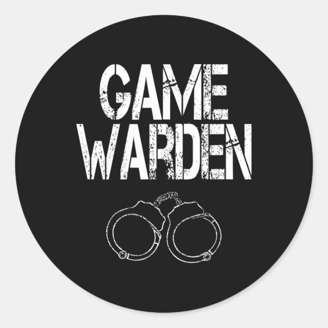 Spielwarden Handschellen Lazy Halloween-Kostüm Runder Aufkleber (Vorderseite)