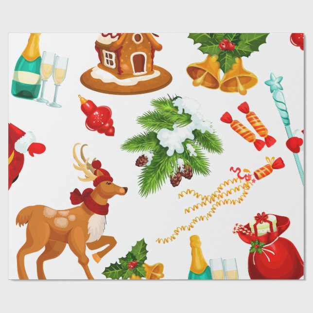 Spiely Story | Frohe Weihnachtsmuster Niedlich Geschenkpapier (Flach)