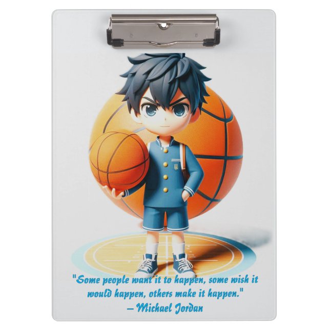 Spielzeit - 3D Anime Basketball Clipboard Klemmbrett (Vorderseite)