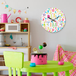 Spielzeit farbenfrohe Kinder Crayon Circles Square Quadratische Wanduhr