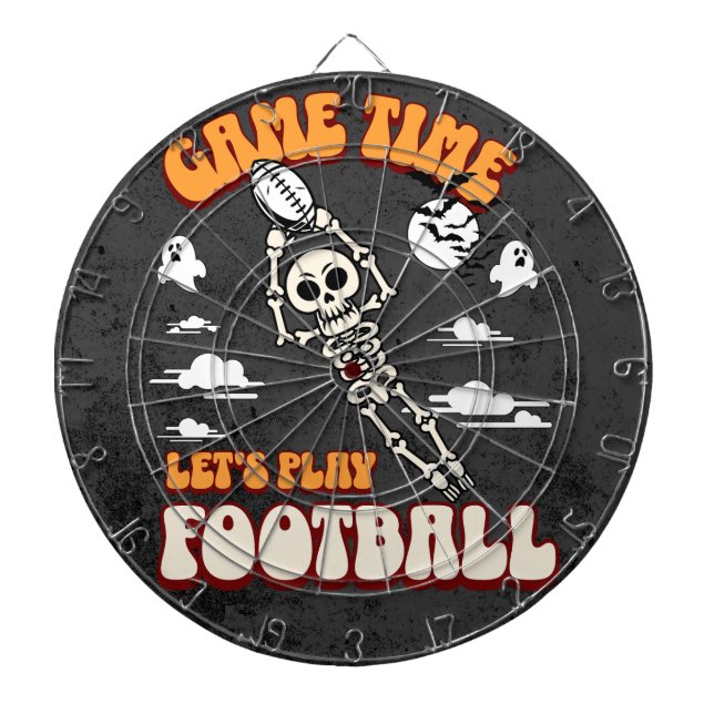 Spielzeit Lasst uns Fußball Halloween Funny spiele Dartscheibe (vorne)