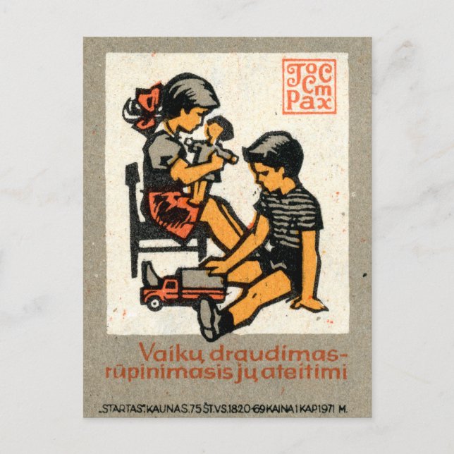 Spielzeit, Litauen unter den Sowjets Postkarte (Vorderseite)