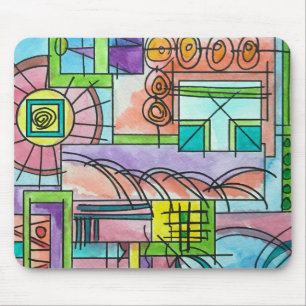 Spielzeit-Whimsical Moderne Geometrische Kunst Mousepad