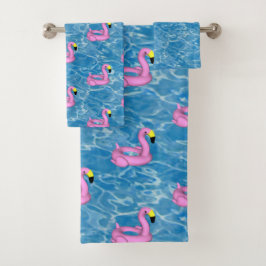 Spielzeug aus rosa Flamingo Badhandtuch Set