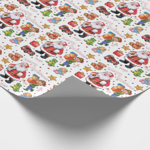 Spielzeug des Weihnachtsmeisters, weißes Verpackun Geschenkpapier