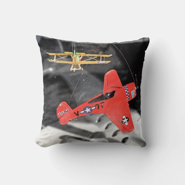 Spielzeug-Flugzeuge Kissen (Vorderseite)