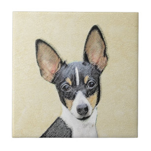 Spielzeug Fox Terrier Painting - Niedliche Origina Fliese