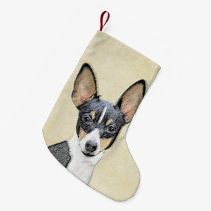 Spielzeug Fox Terrier Painting - Niedliche Origina Kleiner Weihnachtsstrumpf
