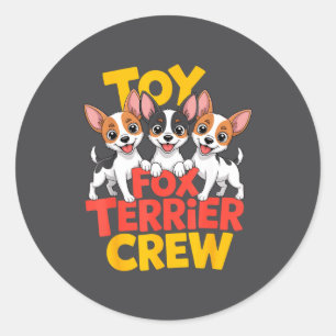 Spielzeug-Fuchs-Terrier-Crew-Kartoon Klein Amertoy Runder Aufkleber
