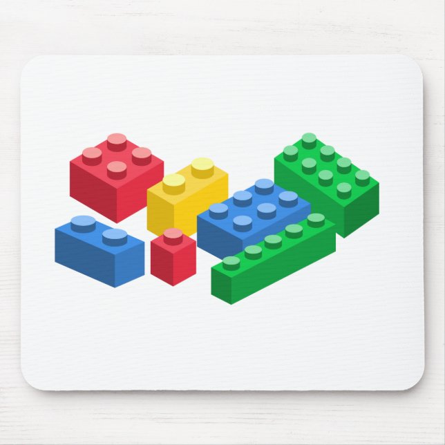 Spielzeug-Gebäude-Steine bunt Kinder Mousepad (Vorne)
