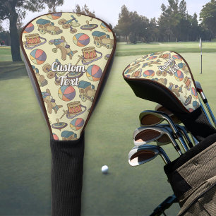 Spielzeug-Icons Hintergrund Golf Headcover