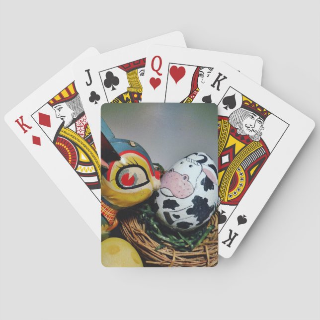 Spielzeug-Kaninchen und Kuhei Spielkarten (Rückseite)