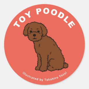 Spielzeug-Poodle-Aufkleber Runder Aufkleber