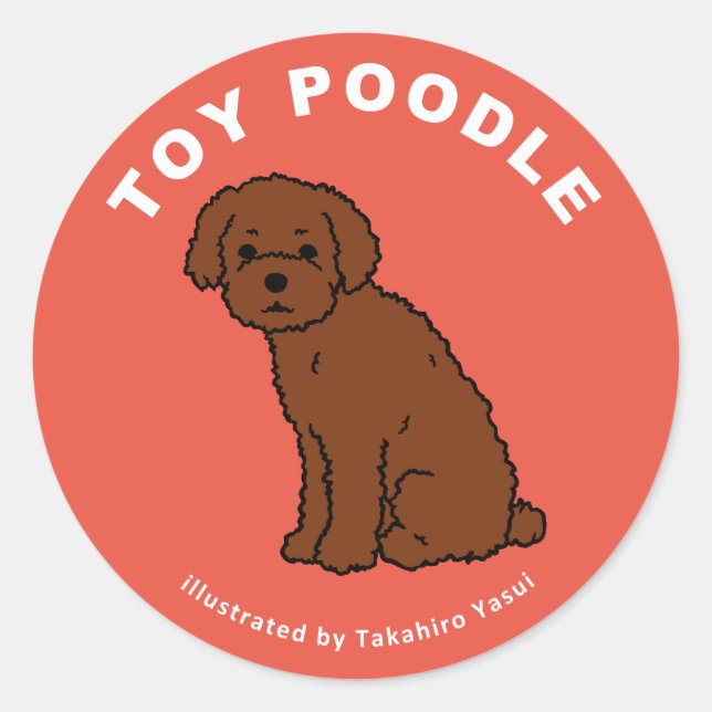 Spielzeug-Poodle-Aufkleber Runder Aufkleber (Vorderseite)