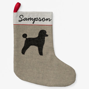 Spielzeug Poodle Hund Silhouette Miniatur Poodle N Kleiner Weihnachtsstrumpf