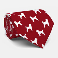 Spielzeug Poodle Hund Silhouetten Muster rot und w