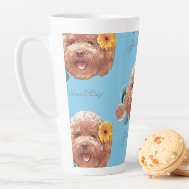 Spielzeug Poodle mit Blume- und Telefondarstellung Milchtasse (Beispiel)
