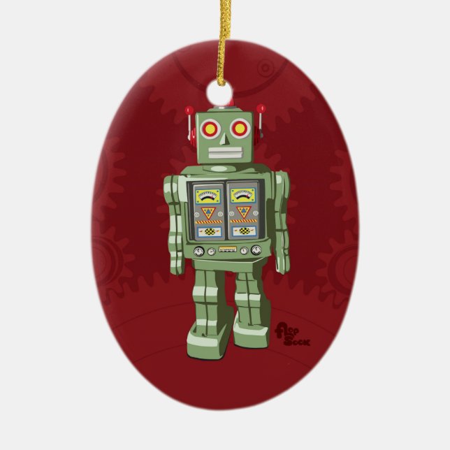 Spielzeug-Roboter-Verzierung Keramik Ornament (Vorne)