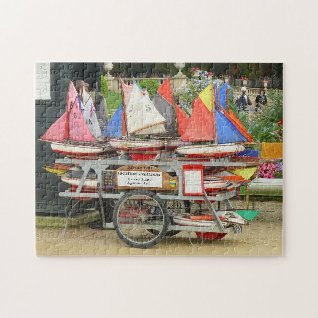 Spielzeug-Segelboote, Luxemburg-Gärten, Paris (Horizontal)