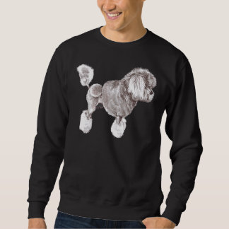 Spielzeug Silver Poodle Hunde Rasse Stack Stand an Sweatshirt