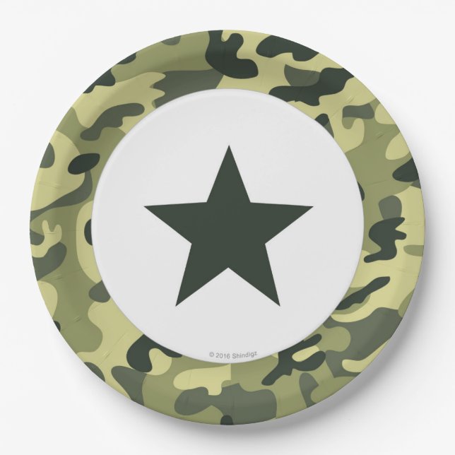 Spielzeug-Soldat-Armee-Papier-großer Teller (Vorderseite)