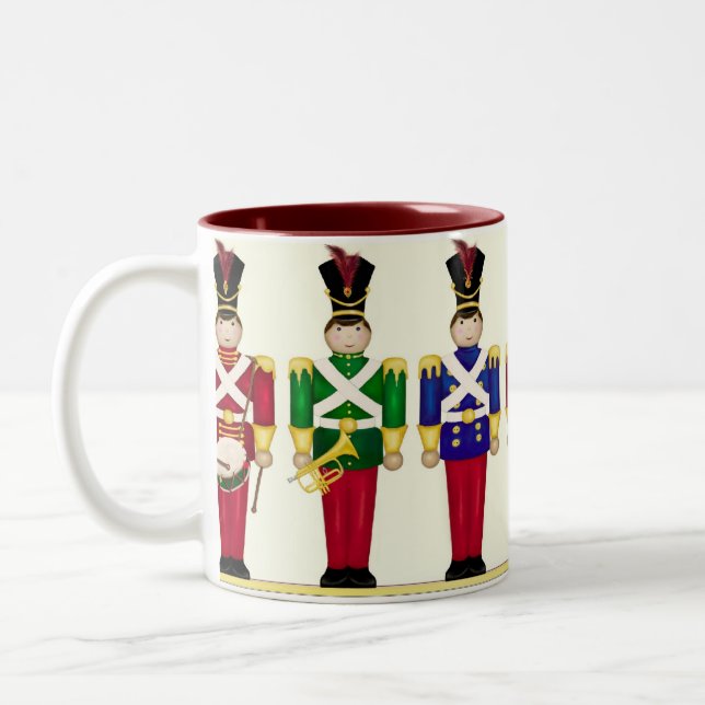 Spielzeug-Soldat-WeihnachtsTasse Zweifarbige Tasse (Links)