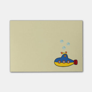 Spielzeug U-Boot mit 3 Wasserblasen Post-it Klebezettel