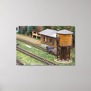 Spielzeugeisenbahn Plattform Wasserturm Leinwanddruck