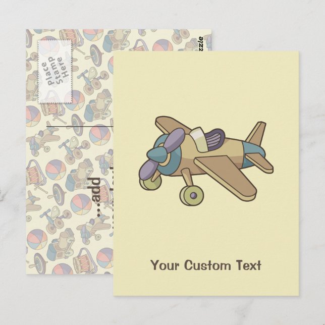 Spielzeugflugzeug Postkarte (Vorne/Hinten)