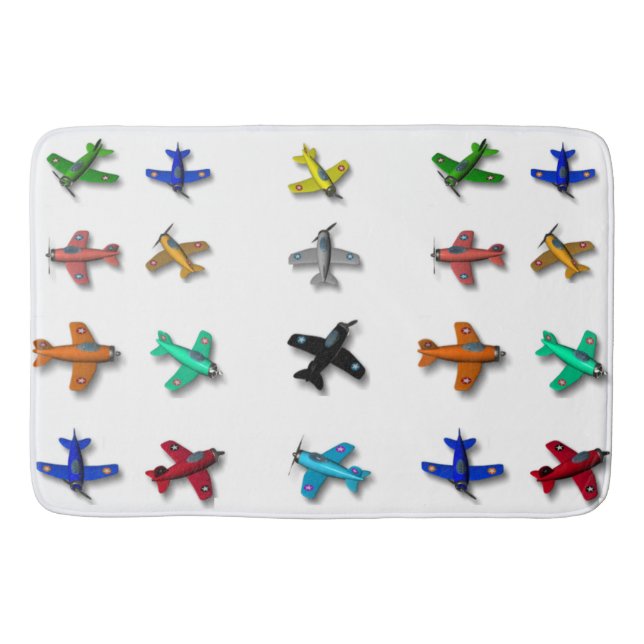 Spielzeugflugzeuge Bath Mat Badematte (Vorderseite)