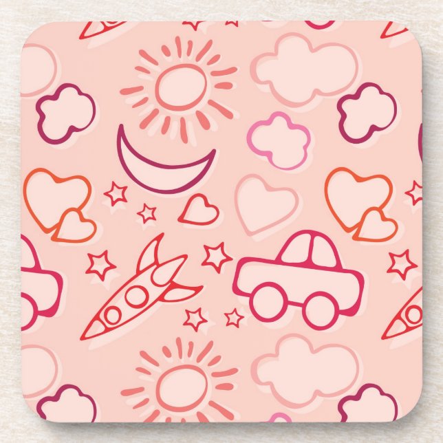 Spielzeughintergrund Getränkeuntersetzer (Vorderseite)