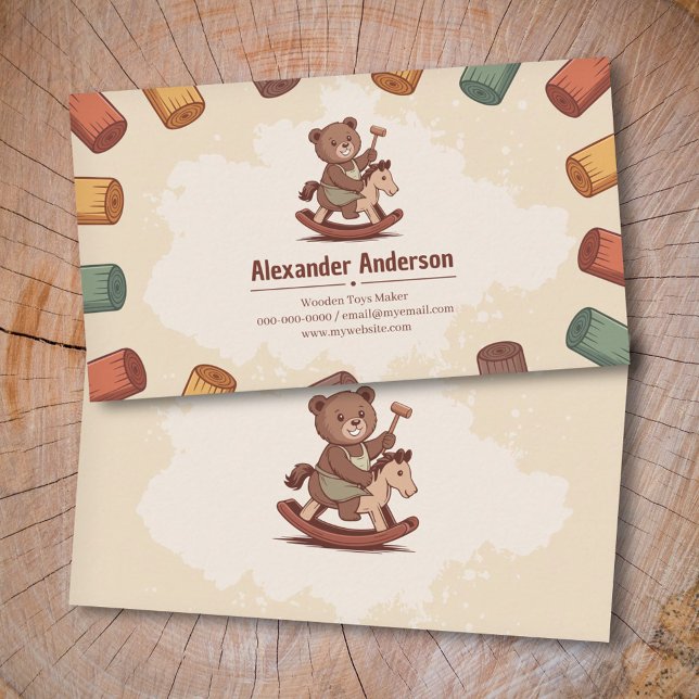 Spielzeugmacher Visitenkarte (Wooden Toys Maker Business Card)