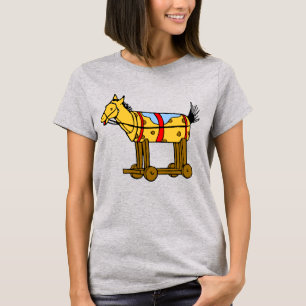 Spielzeugpferd mit Rädern Vintager Kunst T-Shirt
